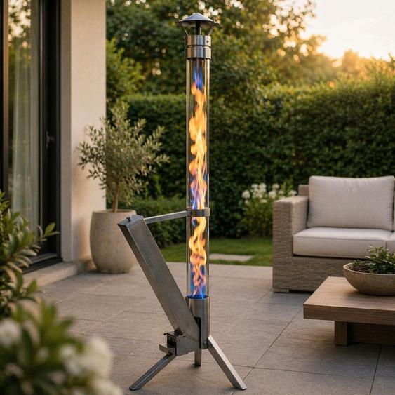 Tuyau de cheminée classique, en acier inoxydable, hauteur de 132,2 cm, pour terrasse