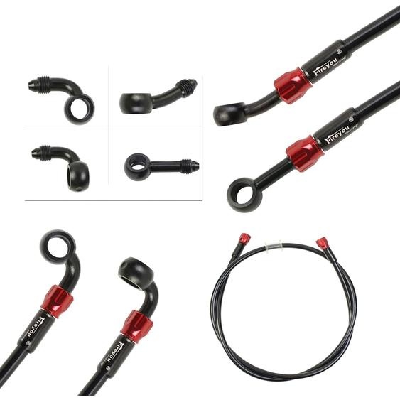 Tuyau de frein pour moto tressé, raccord hydraulique AN3