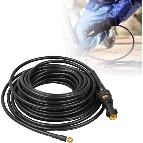 Tuyau de nettoyage de tuyaux VINGO 30m Kit de nettoyage de tuyaux adapté au nettoyeur haute pression Kaercher pression max. 180 bar 60°C