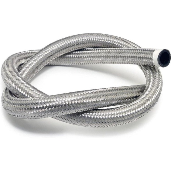 Tuyau de radiateur en acier inoxydable tressé, 1 mètre, 15-16 mm, pour refroidissement moteur, couleur gris