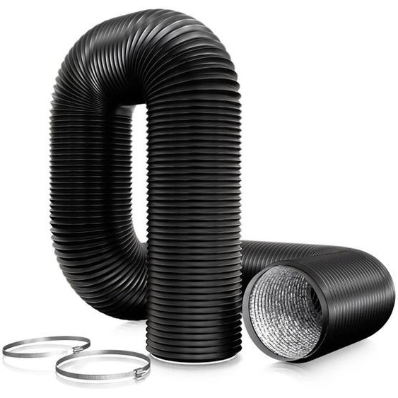 Gaine de ventilation flexible - Aluminium - 100 mm - 3 m - Avec 2 colliers