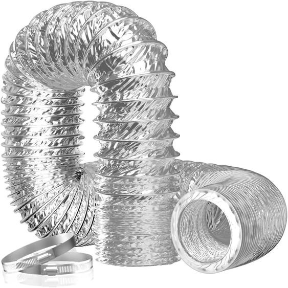 Tuyau dextraction flexible - Aluminium - 100 mm - 2 m