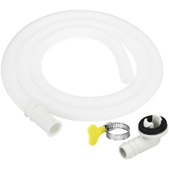 Tuyau dévacuation climatiseur - Polyéthylène - 2 m - Blanc - Avec raccord et collier