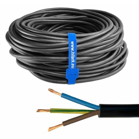 Tuyau électrique souple H05RR-F, 3 x 1,5, en cuivre, bobine de 25 mètres