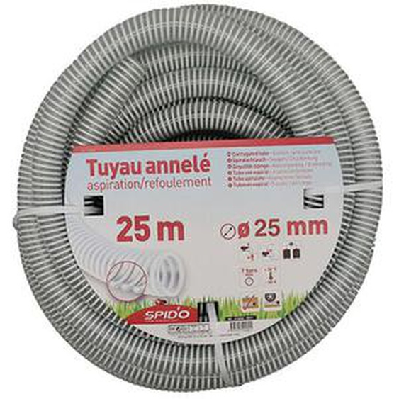 Spido - Tuyau en pvc armé souple à spirales 25 m ø 25 mm