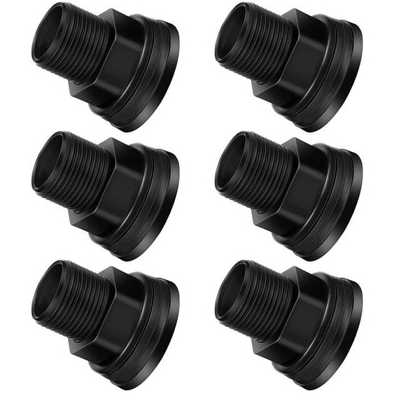 Tuyau en PVC - Raccord pour réservoir deau - Solution simple pour la récupération des eaux de pluie - Noir - Adaptateur pour tuyau - Convient pour les aquariums et les réservoirs deau - 6...
