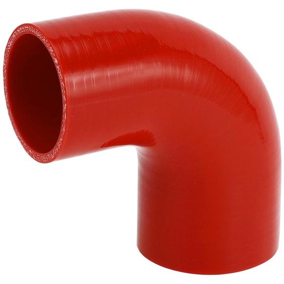 Tuyau en silicone 90 degrés - Rouge - Diamètre intérieur 63mm/70mm - Longueur 100mm - Tissé multicouche - Résistant à la chaleur - Tuyau de refroidissement