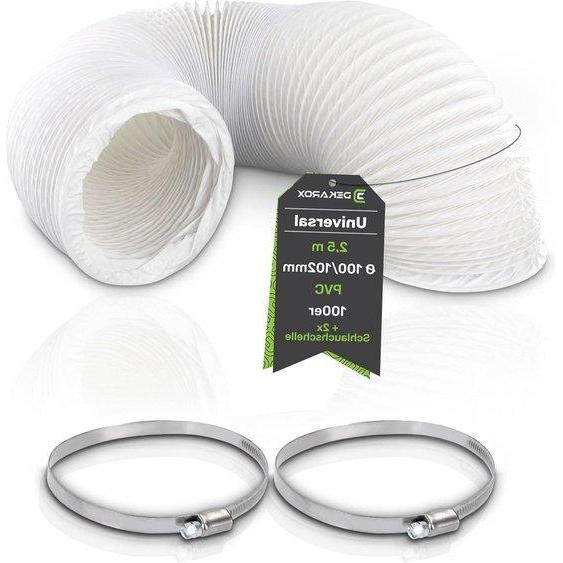 Tuyau flexible de 100/102 mm avec colliers de serrage pour climatisation et sèche-linge, 25 m