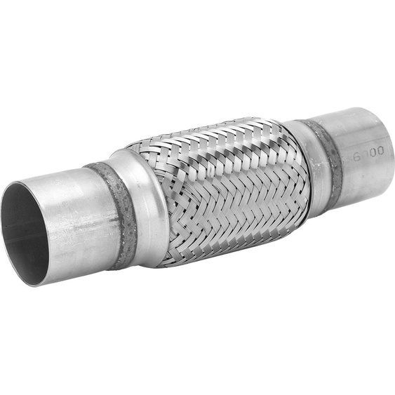 Tuyau flexible déchappement en acier inoxydable 57x250 mm double tresse Bellow Silver pour voiture en tout-terrain