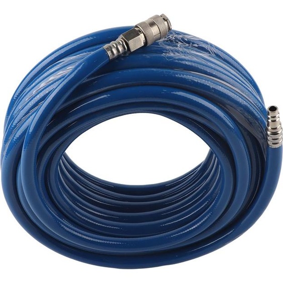Tuyau pneumatique flexible en PVC bleu de 15 m de long avec raccord rapide pour compresseurs dair
