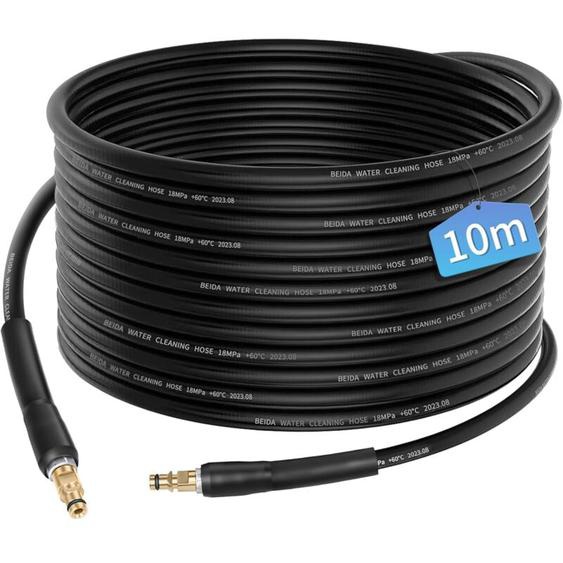 Coavas - Tuyau Pour Nettoyeur Haute Pression 10m Tuyau déboucheur Flexible Noir Nettoyage de Canalisations Haute pression pour Nettoyeur haute