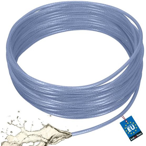 Tuyau PVC KOTARBAU® diamètre 5 mm / épaisseur 2,5 mm. Tuyau pour air comprimé, 50 mètres. Tuyau deau, tuyau PVC, tuyau renforcé, tuyau pour compresseur, tuyau pour produits chimiques. Transparent, bleu