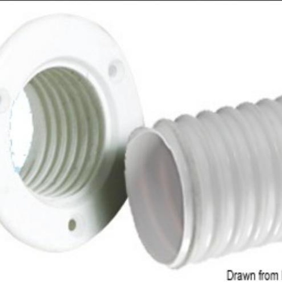 Tuyau PVC spiro/élastique diamètre 50,8  longueur 10 m, blanc - Osculati 16.104.37