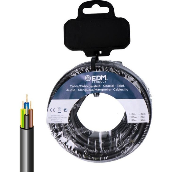 Câble Flexible Vv-k 4g1.5mm2 Noir Flexibilité, Robustesse, Sécurité électrique - Edm