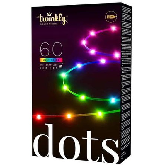 Twinkly Dots Guirlande Lumineux Flexible 60 LEDs RGB 3 Mètres. Fil Noir.