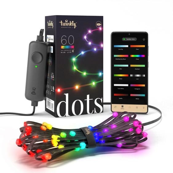 Twinkly Dots Smart LED Lights 60 RGB (Multicolor), USB Powered, 3m, Black Twinkly | Dots Smart LED Lights 60 RGB (Multicolor), USB Powered, 3m, Black | RGB - 16M+ kolorów
