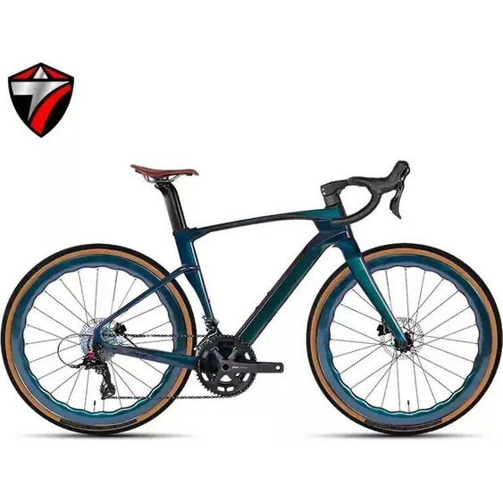 TWITTER couleur holographique gravier V3 RS-24Speed tout-terrain grade T900 vélo en fibre de carbone 700 * 40C frein à disque hydraulique vélo de gravier