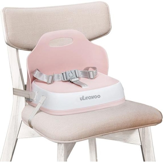 ubravoo Siège rehausseur portable pour que les enfants mangent, chaise haute de voyage avec harnais 3 points et 2 sangles réglables, lavable