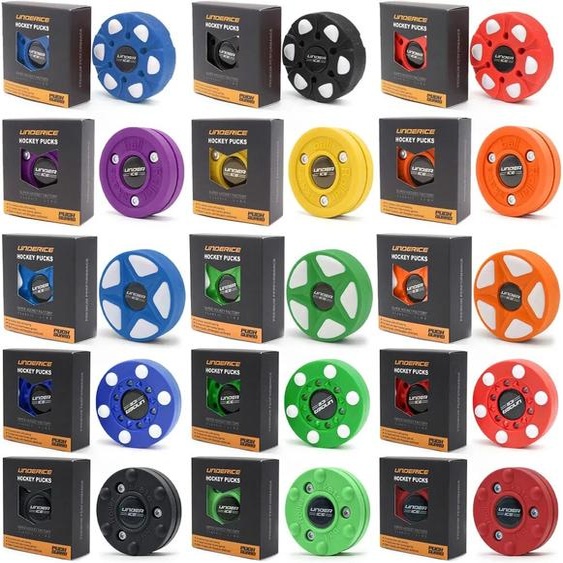 UICE Rondelle de Hockey sur glace de rue, Biscuit vert, rondelle dentraînement en plastique, réutilisable, pratique dentraînement sur glace