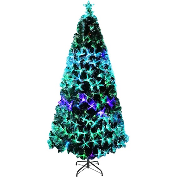 UISEBRT 210cm Arbre de Noël artificiel avec éclairage LED Sapin de Noël Arbre de décoration avec changement de couleur de la fibre de verre