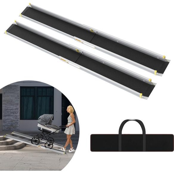 UISEBRT 6 FT rampe télescopique portable pour fauteuil roulant, réglable 107-183 cm, jusquà 300 kg, rampe antidérapante en aluminium pour marches et seuils - 2 pièces