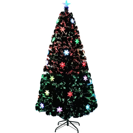 UISEBRT LED Sapin de Noël artificiel 210CM en fibre de verre avec éclairage flocon de neige
