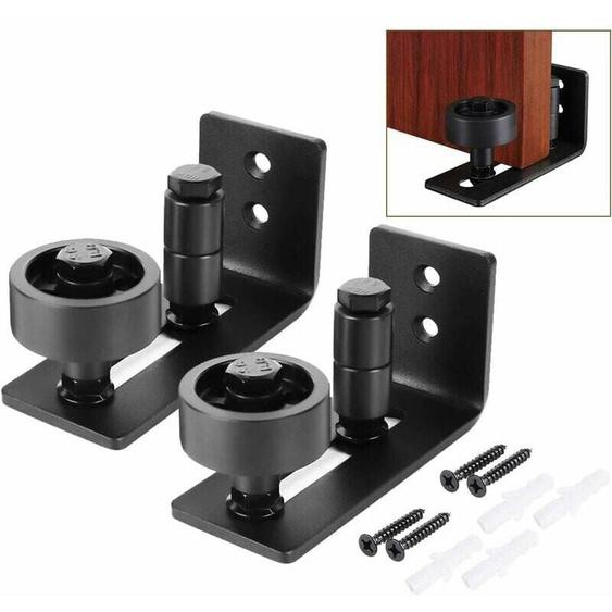 2 Pièces Multifonctionnel Guide de Plancher Bas de Porte de Grange Rouleau Réglable Guide au Sol pour Portes Coulissantes - Ulisem