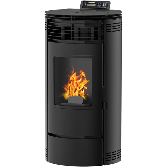 UMBRELLA® PR8 poêle à granulés 8,6 kW A+ jusqu’à 220 m³ – cycle de nettoyage automatique, ECO1/ECO2, programme hebdomadaire, télécommande – Noir