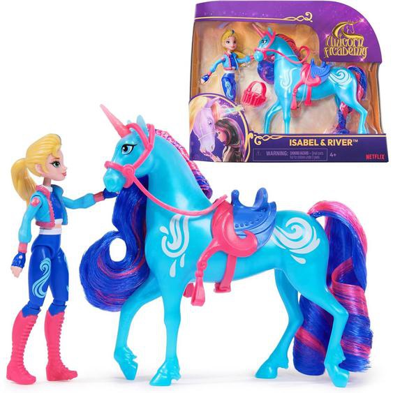 Unicorn Academy Licorne River Et Poupée Mannequin Isabel Multicolore
