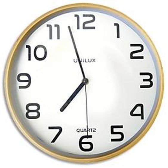 UNILUX Horloge Baltic Hêtre, structure bois, cadran plastique, mécanisme à quartz - Diamètre 30,5 cm