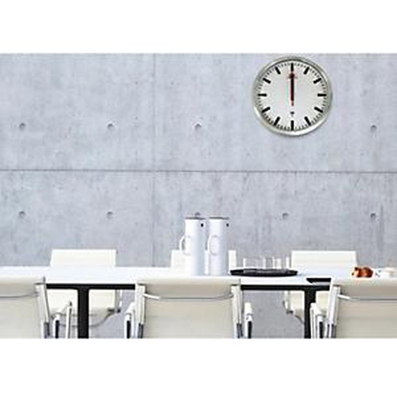 UNILUX Horloge murale/horloge radio pilotée STATION, argent