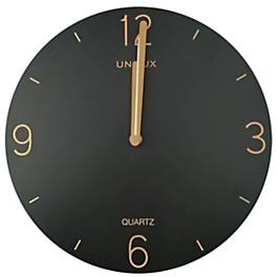 Unilux Horloge murale Lexy silencieuse - Diamètre 30 cm - Noir et bambou