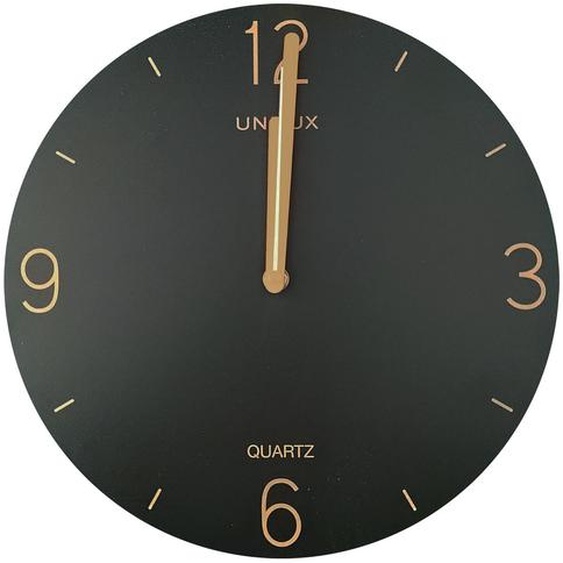 Unilux Horloge murale Lexy silencieuse - Diamètre 30 cm - Noir et bambou