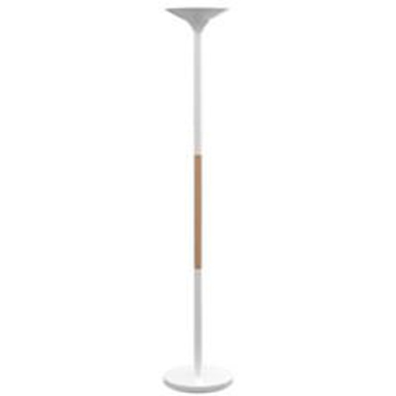 Unilux lampadaire Pryska - Led intégrée - 40W - Variateur dintensité - Acier et bois hêtre - Blanc