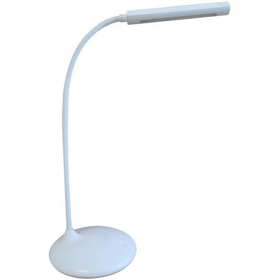 Unilux Lampe de bureau Nelly - Led intégrée - 5,6W - Bras flexible - Rechargeable par USB - Blanc