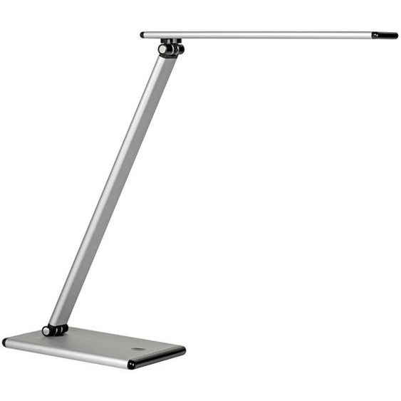 Unilux Lampe de bureau Terra - Led intégrée - 5W - Bras et tête articulés - Variateur dintensité - Gris Métal