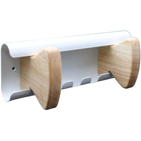 Unilux Patères Vaiina 2 accroches - Blanc et bois