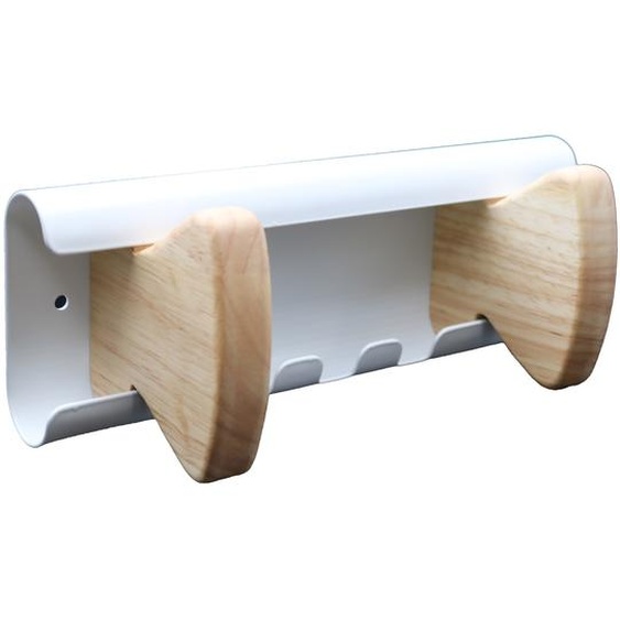 Unilux Patères Vaiina 2 accroches - Bois et Blanc
