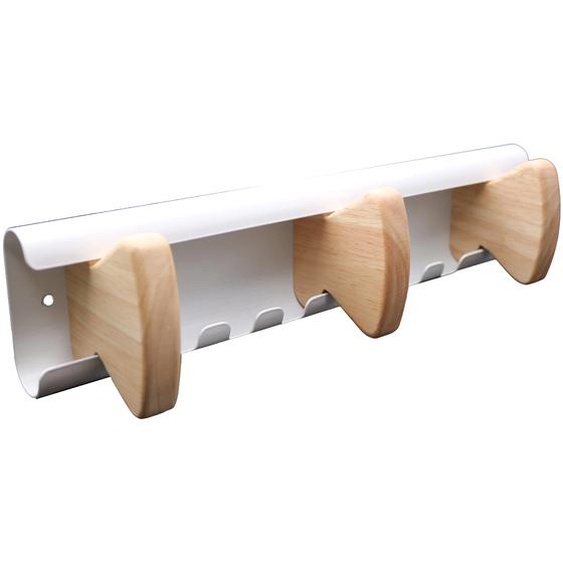 Unilux Patères Vaiina 3 accroches - Blanc et bois