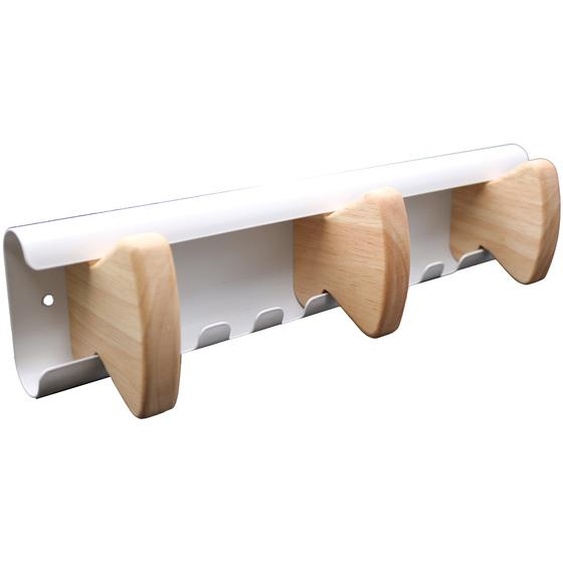 Unilux Patères Vaiina 3 accroches - Bois et Blanc