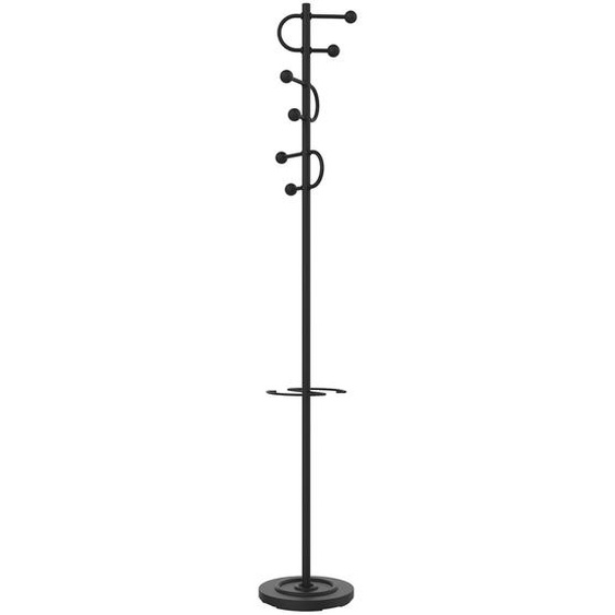 Unilux Portemanteau Arya 6 patères et un support parapluie - Noir