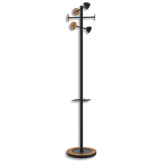 UNILUX Portemanteau Bora bambou noir. 6 patères. éco conçu
