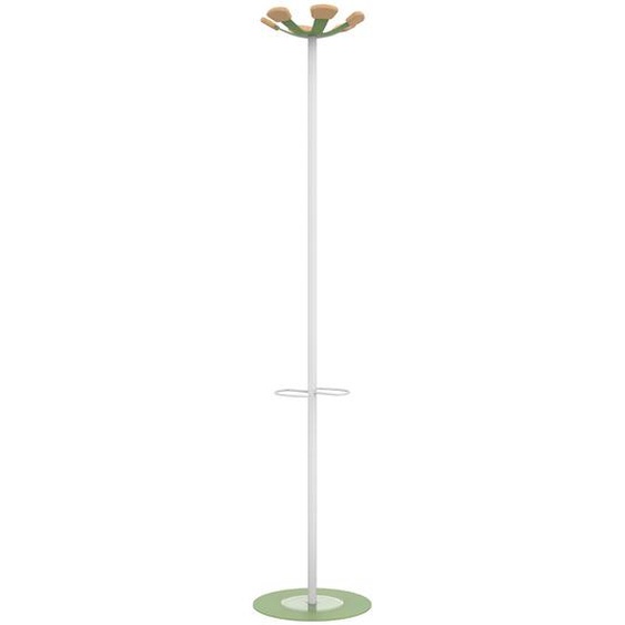 Unilux Portemanteau Vaiina 6 patères - Vert et bois