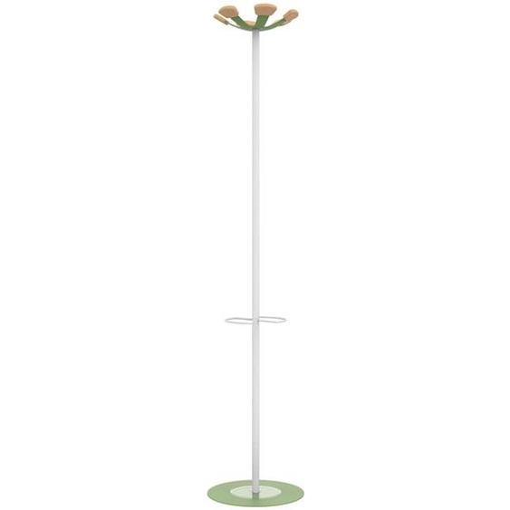 Unilux Portemanteau Vaiina 6 patères - Vert et bois