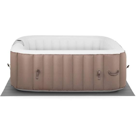 Uniprodo - Spa Gonflable Carré 6 Places Extérieur Massage 900l 1800W 130 Jets Beige - Blanc, Gris