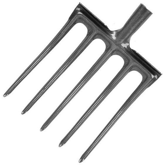 Uniqoos® Fourche de jardin à 5 dents – acier au carbone trempé et revenu, compatible avec des manches de Ø 34 mm, robuste pour le jardin et lagriculture