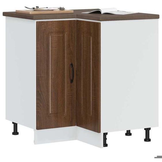 UNIQUE Buffet Haut Cuisine, Meuble de Rangement,Armoire dangle de cuisine Kalmar chêne marron bois ingénierie FR2025 38620