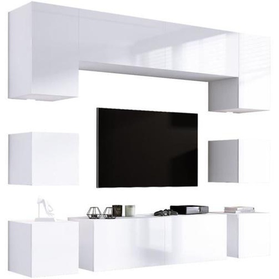 Unite murale TV, , Meuble mural à LED pour salon