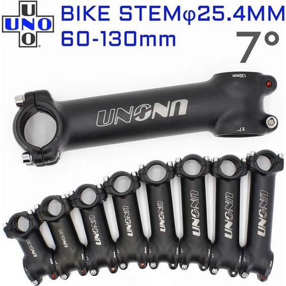 UNO tige de vélo vtt montagne tige ultralégère en aluminium AL6061 7 degrés tige de vélo de route 25.4*60/70/80/90/100/110/120/130mm