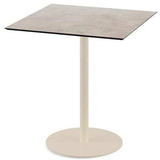 Table de bistrot - VEBA - 70x70 cm - HPL noir - Piètement sable - 2 places